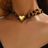 Cross Necklace Leopard Print Flower Love Pendant Summer Marine Shell Collarbone Chain