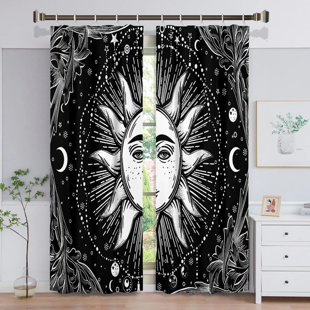 Tarot Mandala Spiritural Vibrant Window Panel Drapes in Children Bedroom Living Room Hall Treatments Kitchen Decoration Drapes Blinds