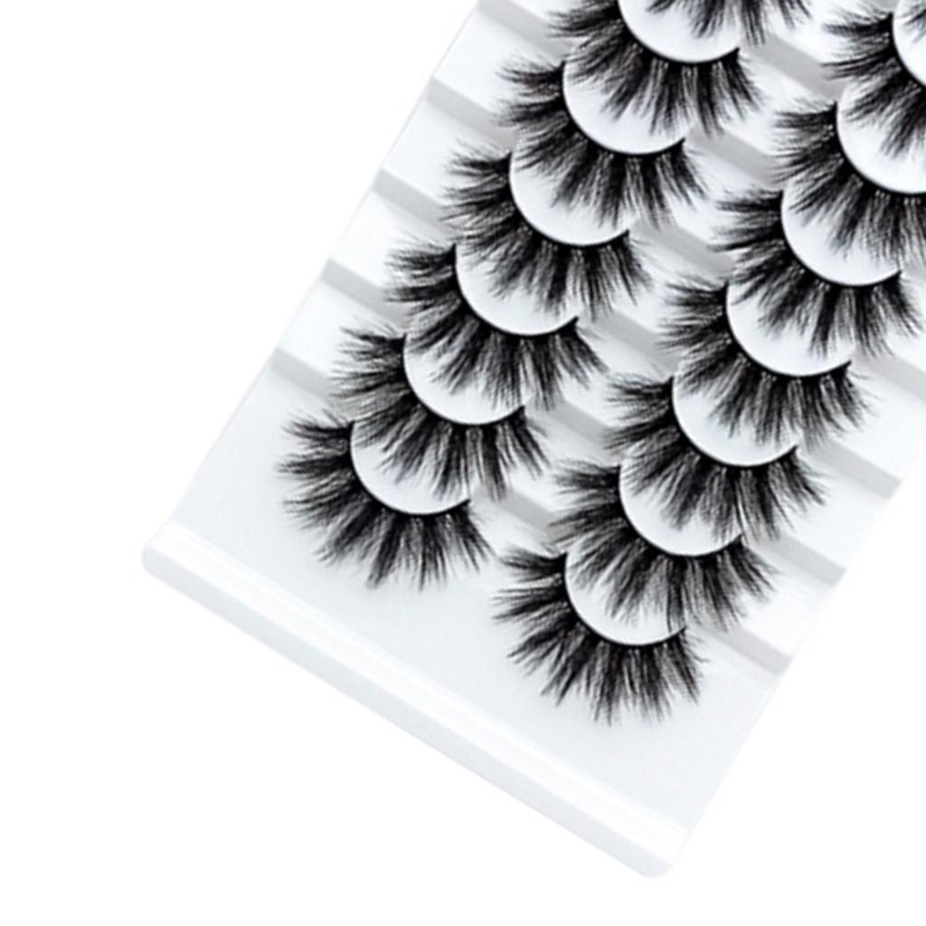 8 Pairs False Eyelashes Enlarge Eyes Soft Dense Long 3D Three Dimensional Curly False Eyelashes
