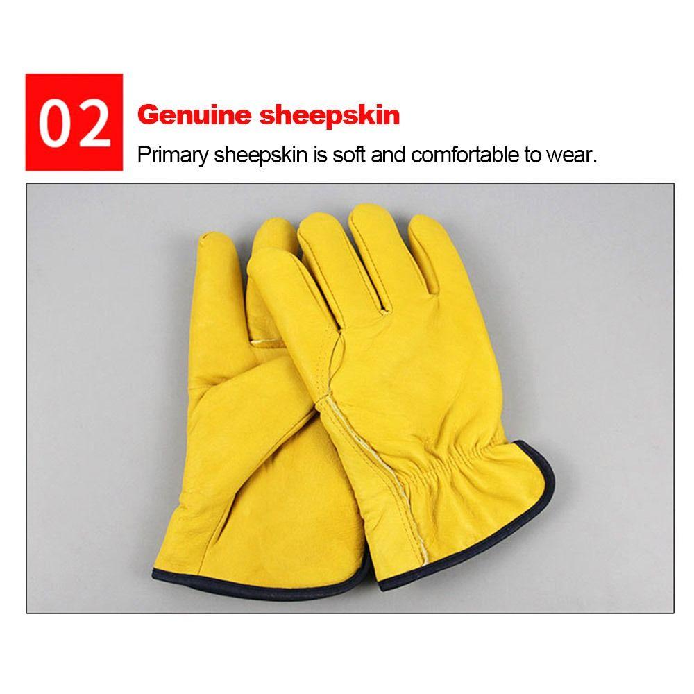 Wear-resistant Leather Mechanic Garden Plush Work Gloves Labor Gloves Driving Gloves Winter Warm