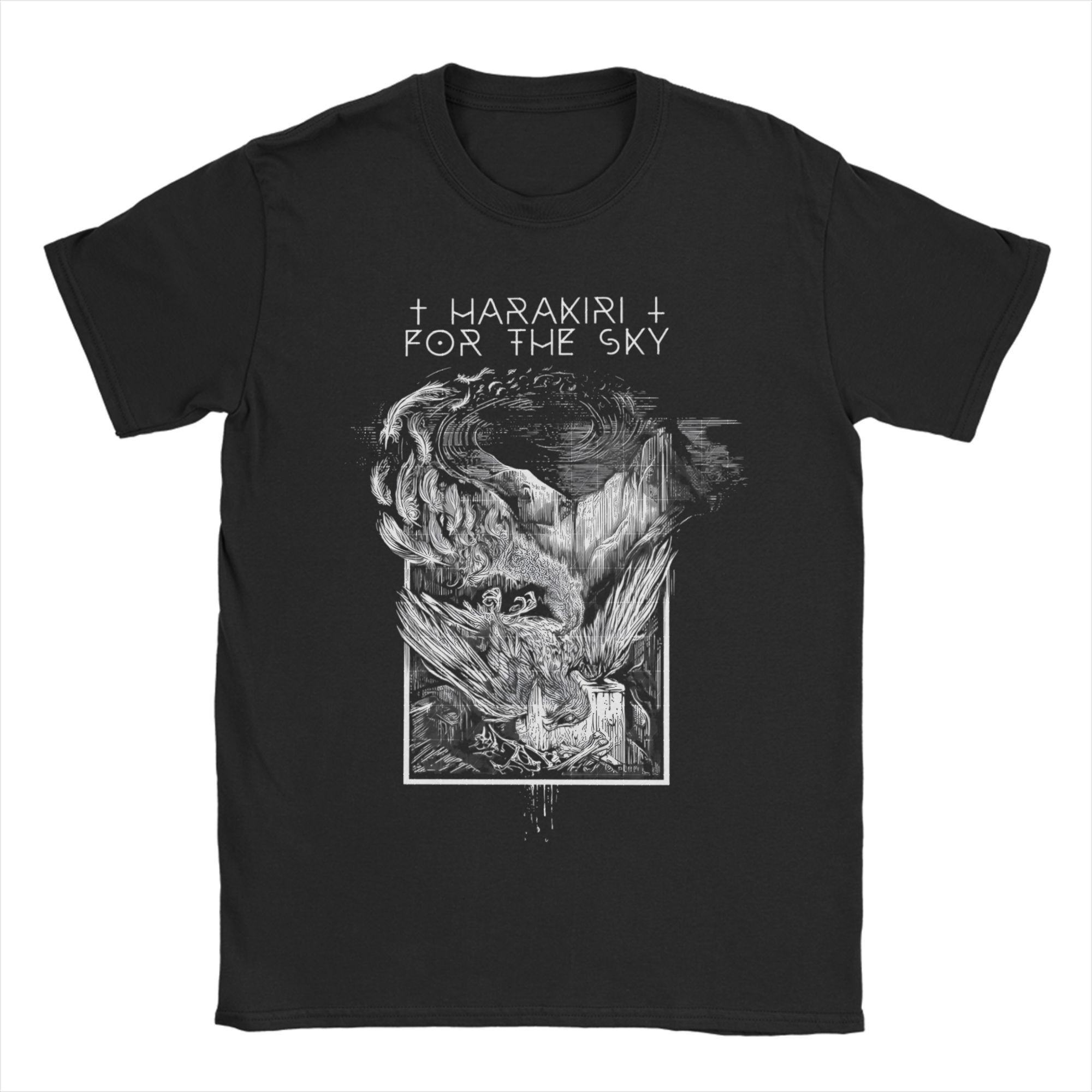 

Мужские футболки Harakiri For The Sky Dead Vulture, одежда из чистого хлопка, повседневные футболки с коротким рукавом и круглым вырезом, идея для подарка S разноцветный