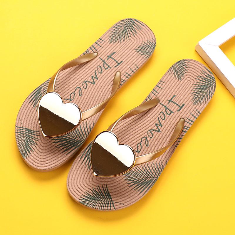 

Women s Summer Hemp Rope Soft Sole Sandals - Heart Design Cute Toe Post Flip Flops 39/40