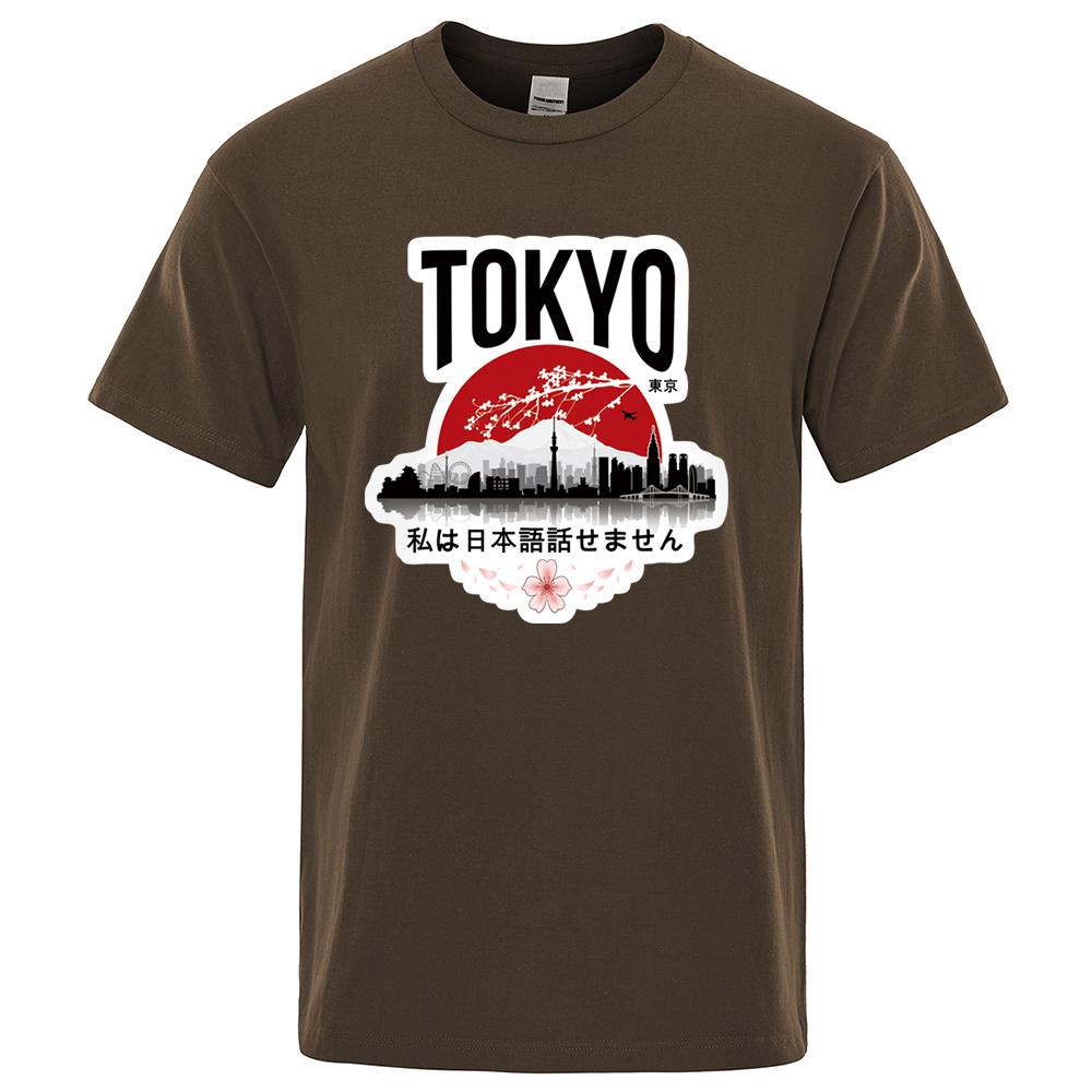 Tokyo Print T-shirts I Don't Speak Japanese Design Man's T-shirt Men Clothes 2023 Summer T Shirt Men's Brand Black Tops Tees