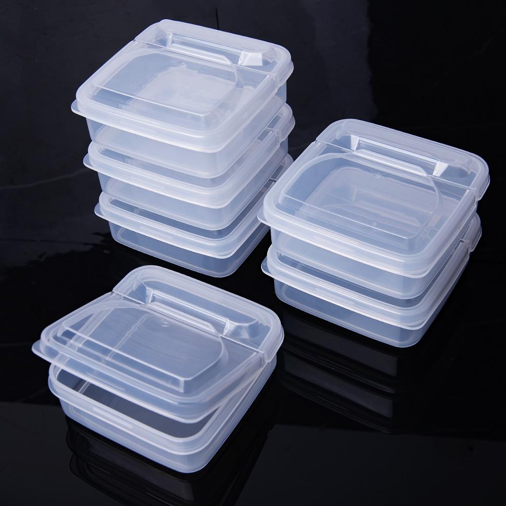 1PC Transparent plastic flip storage box, square PP box, desktop miscellaneous storage