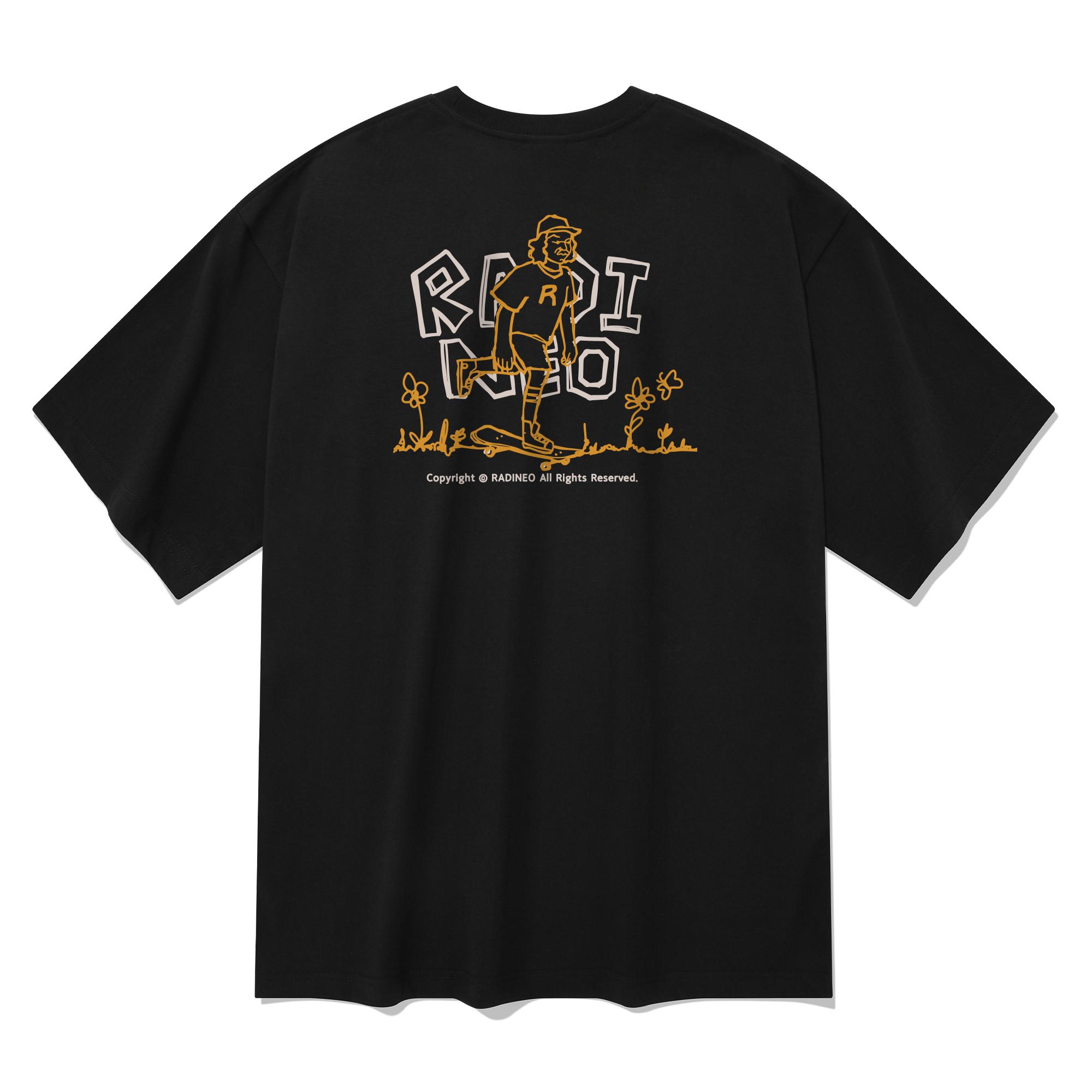 Radineo Young Boards Short Sleeve T-Shirt Black L