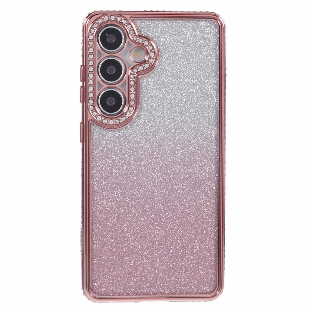 For Samsung Galaxy S24+ Case Gradient TPU Phone Cover Rhinestones Decor