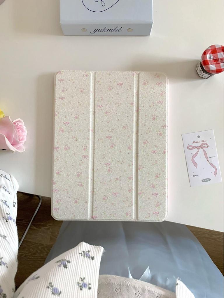 Floral Butterfly Knot Tri-Fold Mirror Case for iPad Mini 6/Pro/Air