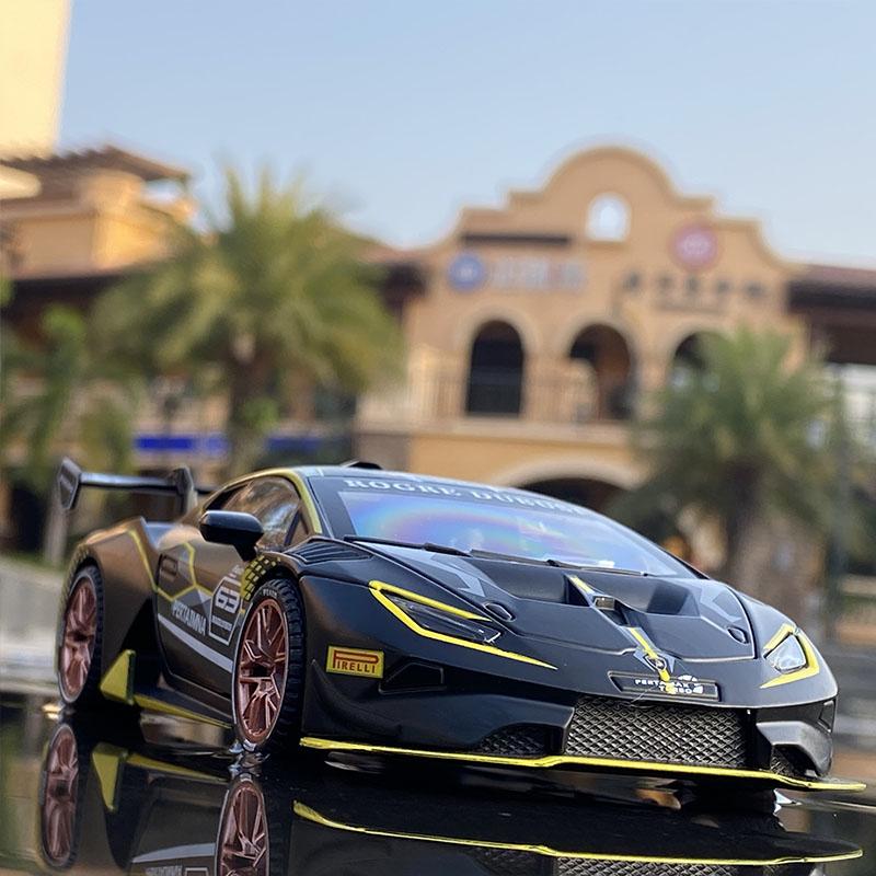 1/32 Scale HURACAN ST EVO Diecast Car Model Toy, Pull Back Toy Vehicle with Sound and Light for Kids Toddler Boys Girls Gift Collection
