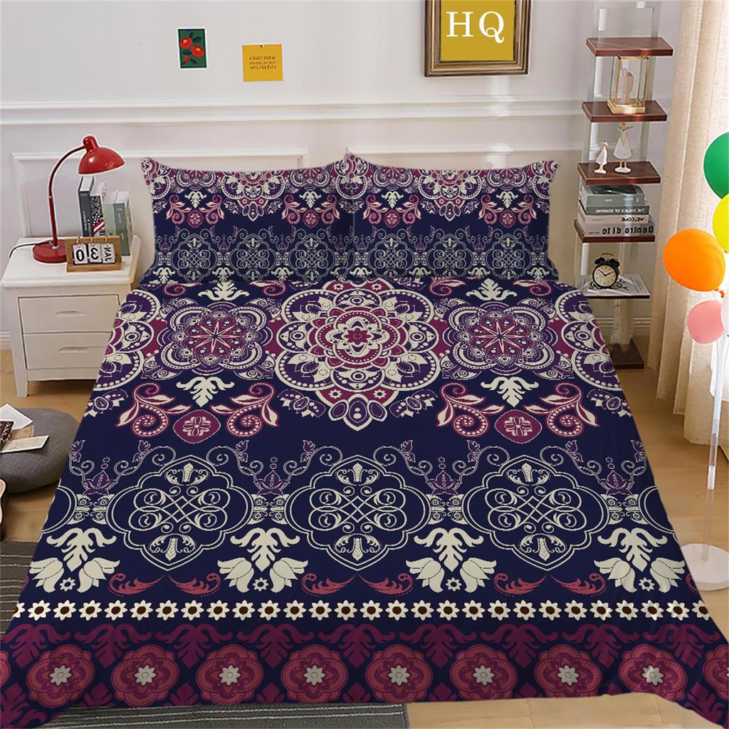 3D Digital Printed Bohemian Bedding Set, Bedroom Duvet and Pillowcase Bedding Set, AU/EU/US Full Size Home Decoration