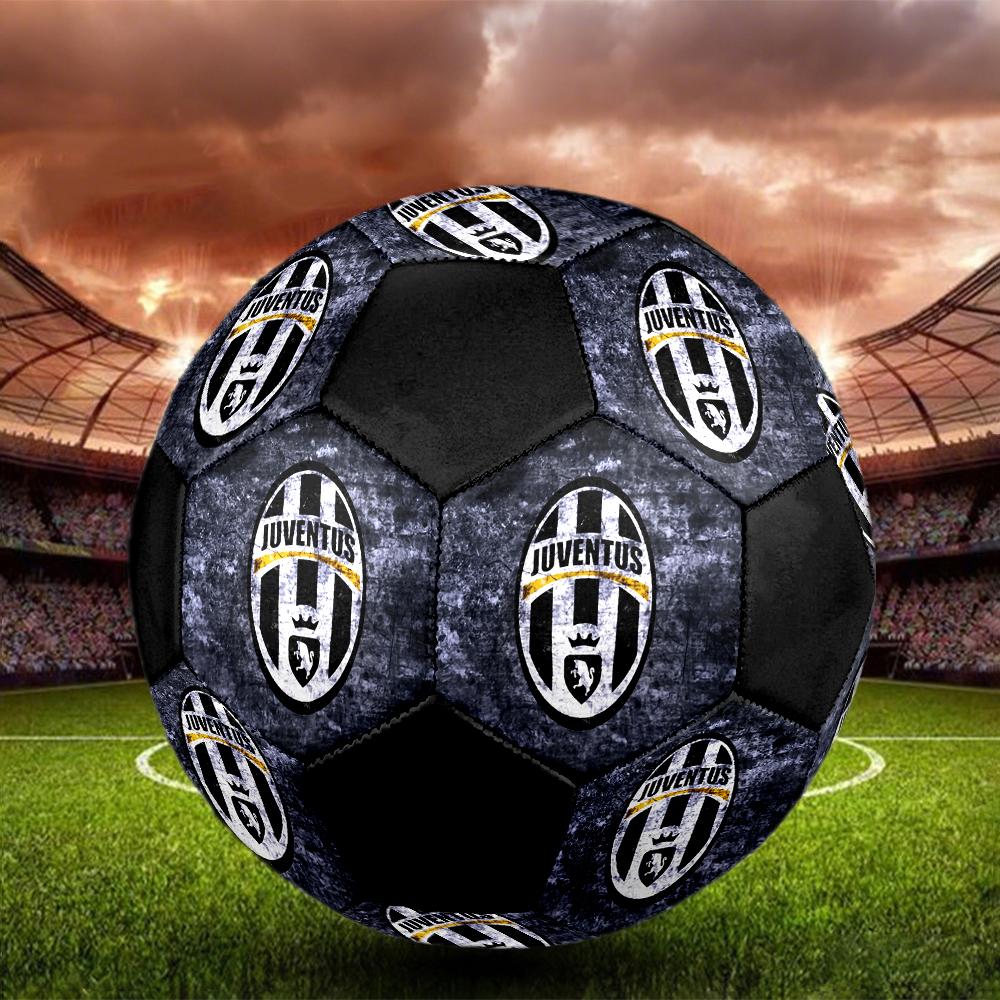 Pallone da Calcio Juventus FC, colorato, adatto a tutte le età, cucito a macchina, materiale PVC, qualità da competizione, resistente e ad alto rimbalzo