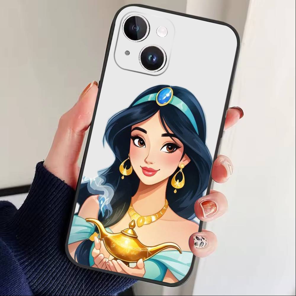 T-Rapunzel Princess Phone Case For iPhone 17 16 15 14 13 12 Max Plus Silicone Black Cover