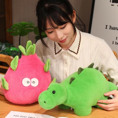 Dinosaur Doll Transforms Into Fruit Pillow for Girls Sleeping Rag Doll Dragon Doll Children Plush Toy Gift