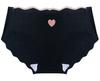 Seamless Panties with Heart Regular Discreet Comfortable Fit [Black 3-Piece Set] Design, Ultra-Sheer Panties, Women's Underwear, Panties, Waist,