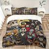Set Biancheria da Letto a Tema The Nightmare Before Christmas da 3 Pezzi, Include 1 Copripiumino e 2 Federe, Senza Imbottitura, Morbido e Confortevole per Camera da Letto di Casa