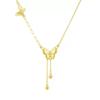 Gold Butterfly Pendant Tassel Necklace: Sparkling and Exquisitely Retro Choker for Women.