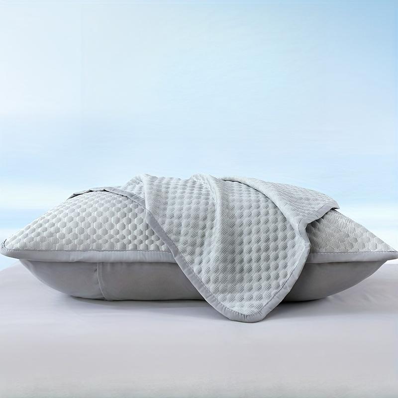 Summer Cooling Pillowcase Solid Color Ice Bean Bean Pillowcase Cool Feeling Air Conditioning Cover Washable (No Pillow) 48x74cm