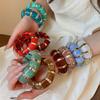 Europe American Style Acrylic Bangle Resin Exaggerated Bracelet Creative Elastic Bracelet  Women