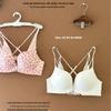 A006 Front-Buckle Cross Back Push-Up Bra for Small Busts, Lifting Effect, Wire-Free Lingerie for Women