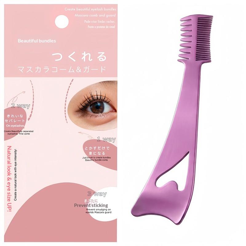 1pcs 3-In-1 Stainless Steel Eyeliner Aid Tool With Eyelash Brush Eye Makeup Stencil For Women Design Delicate Finish Long Wear