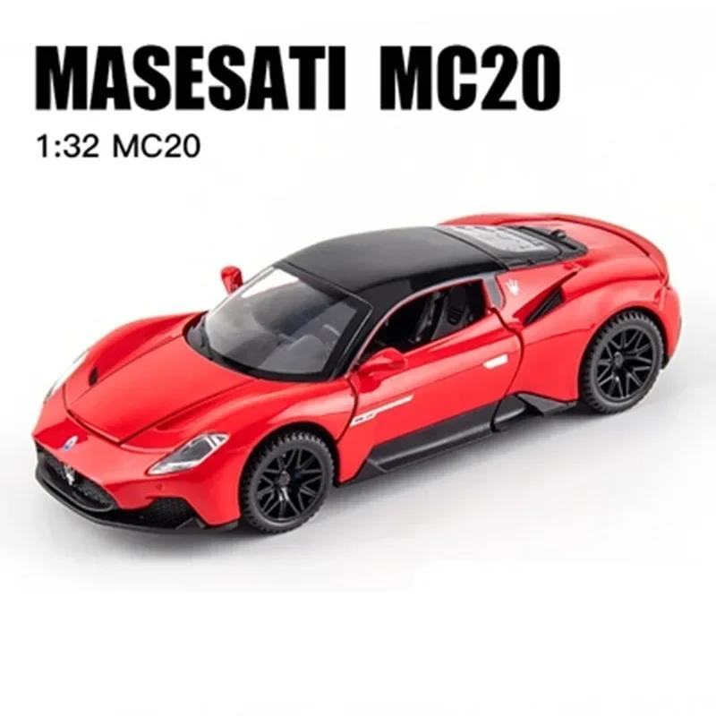 1:32 Maserati MC20 Cabrio Alloy Sports Car Model Diecasts Metal Toy Vehicles Car Model Sound and Light Simulation Kids Toys Gift