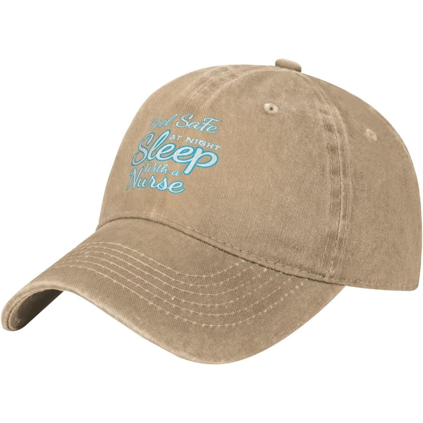 

Feel Safe Sleep With A Nurse Baseball Cap Adjustable Vintage Cotton Dad Hat for Unisex Can Be Adjusted
