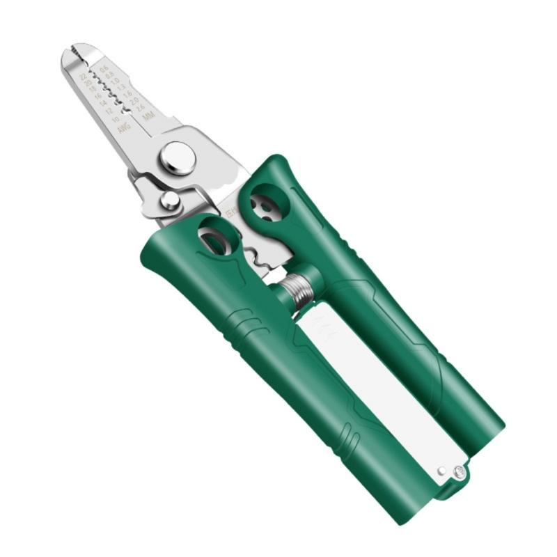 

Professional Electrician Tool 16 in 1 Wire Stripper Builts in Voltages Detectors NonInsulated Grip 1