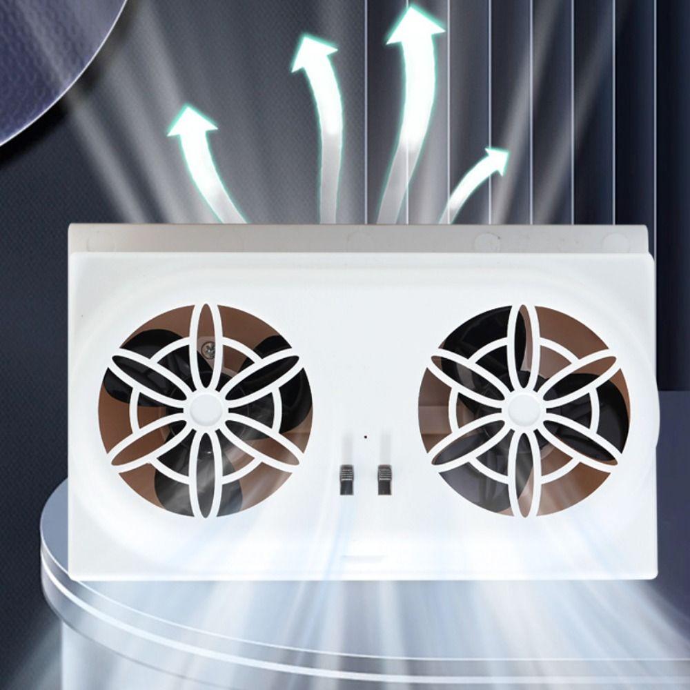 USB Charging Solar Powered Fan Dual Fans Car Exhaust Fan Auto Cooler Radiator Fan RV Driving