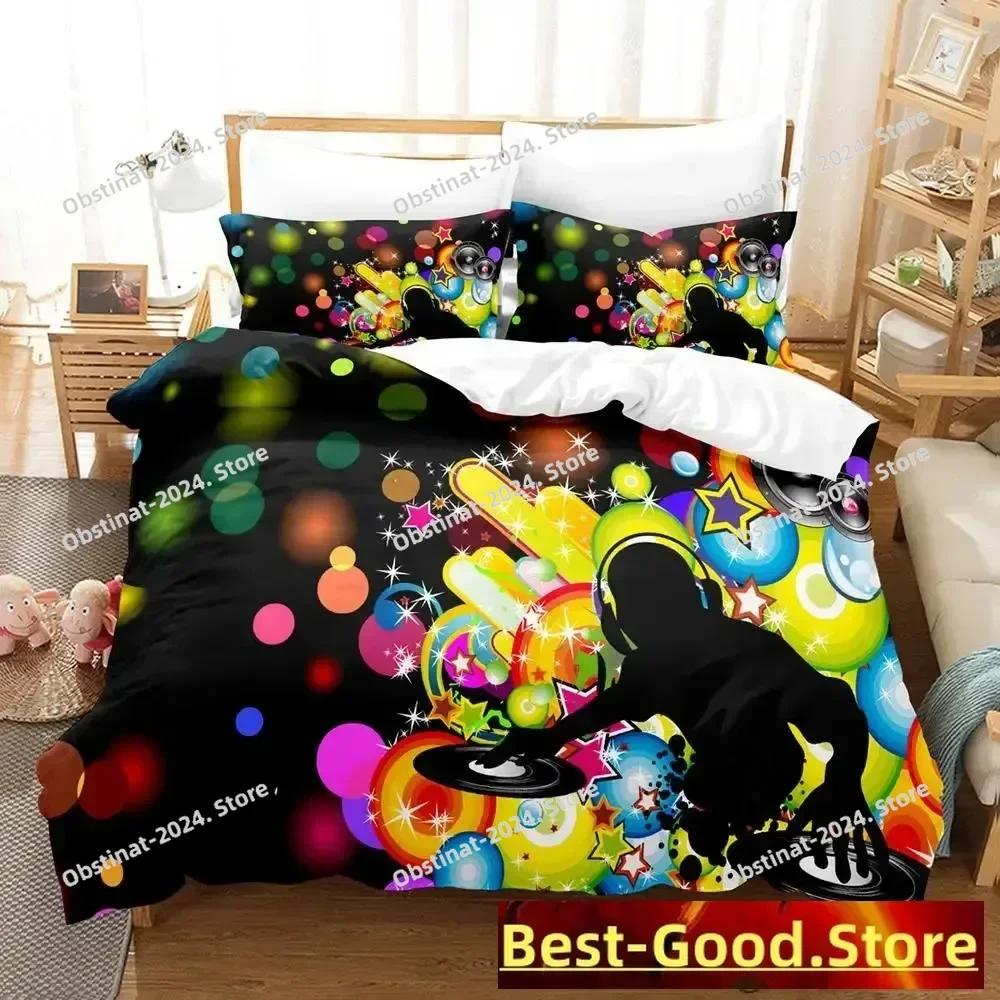 Personality Music DJ Rock Bedding Set Printed Bed Set With Pillowcase Bed Duvet Cover Single Double Queen Super King Size