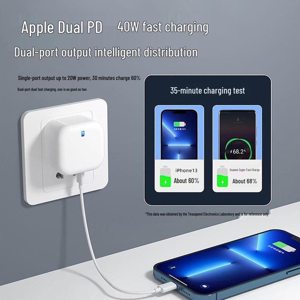 Cross-Border PD40W Fast Charger - US/EU/UK Plug, Compatible with Huawei & iPhone Pro