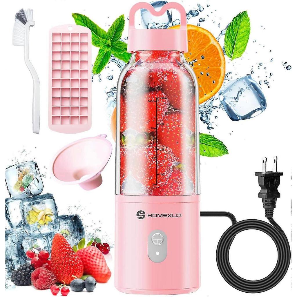 Portable Personal Blender 17 OZ/500 ML Juicer, 175W Personal Size Blender, Ideal for Smoothies, Ice Blending, Juicing, and Foo