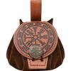 Medieval Embossed Faux Leather Belt Bag, Retro Renaissance Portable Waist Pouch Coin Purse Dice Bag For LARP Ren Faire