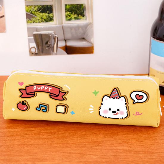 Cute Puppy Pencil Case Large Capacity Pencil Pouch Cartoon Students Stationery