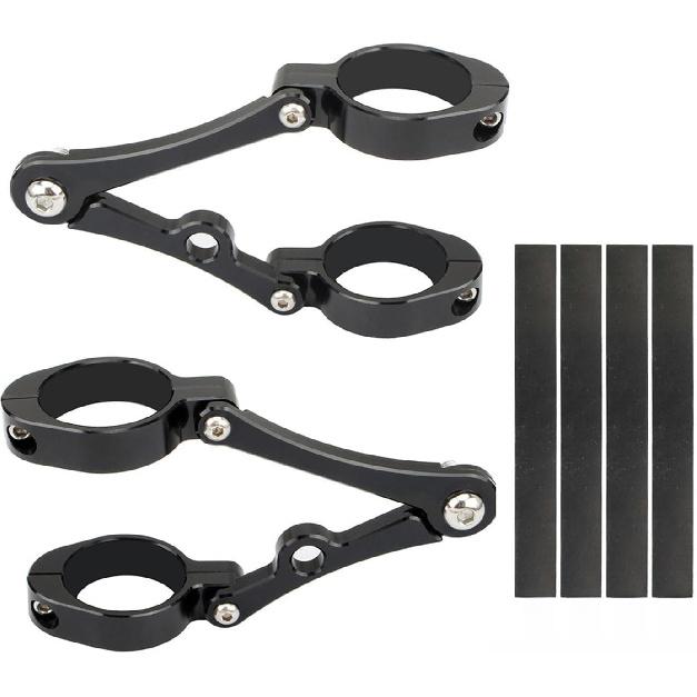 33mm-58mm Uchwyt Reflektora Mocowanie Zacisk Rura Lagowa Uchwyt Lampy 54mm 49mm 45mm 41mm 37mm Motocykl Bobber Cafe Racer Uniwersalny(Pasuje do 45-49mm Czarny)