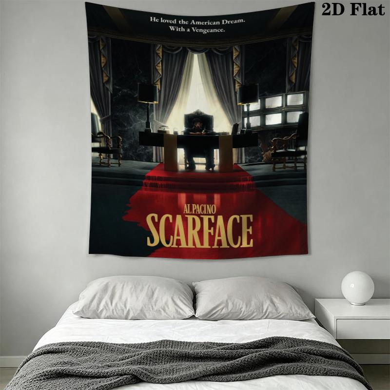 Scarface Wall Tapestry Aesthetic Wall Hanging Printed Fabric Blanket Decorative Tapestries for Bedroom Living Room Home Decor