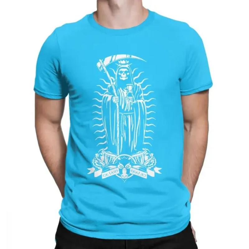 Men's La Santa Muerte T Shirt Saint Death Goth Mexican Death Muertos Mother Skull Cotton 3D Print Tshirt