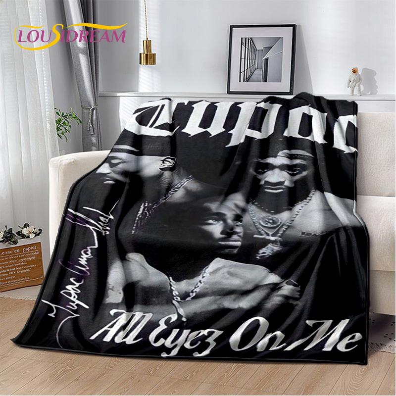 Rapper Eminem Tupac 2pac Hip-Hopová hudba Rapový Bůh Deku, Měkká přehozová deka pro Domov Ložnici Postel Pohovku Piknik Cestování Kryt Dárek