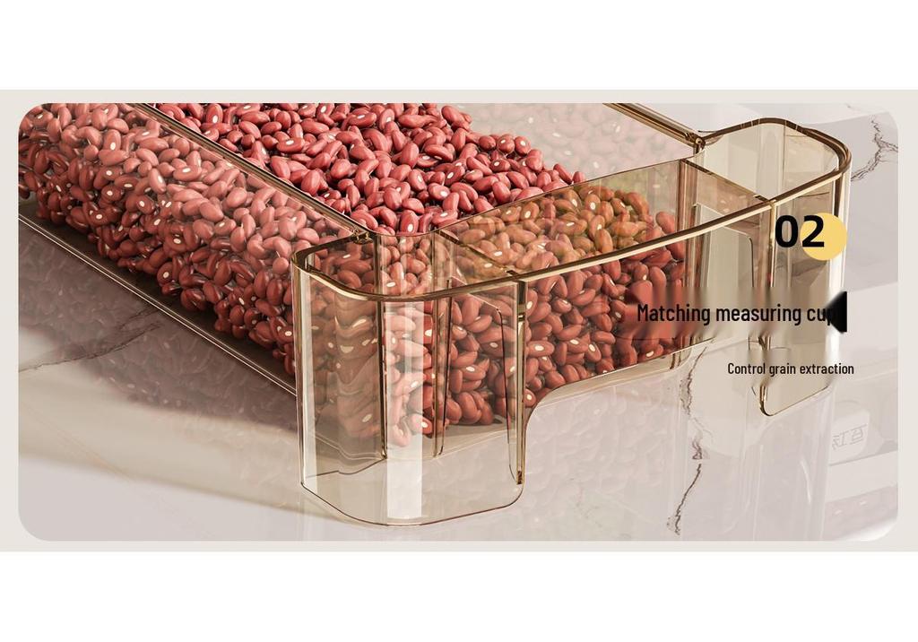 Press-Type Multi-Grain Storage Bin, Food-Grade Sealed Jar for Rice & Beans