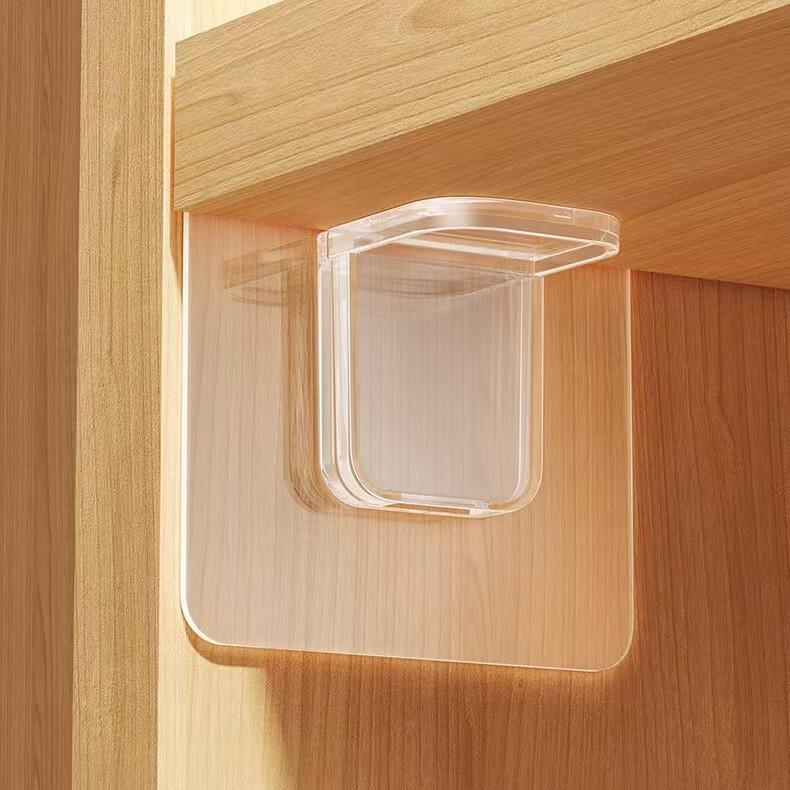 Strong No-Drill Multi-Functional Acrylic Hook with Child-Safety Buckle and Traceless Patch Storage Rack