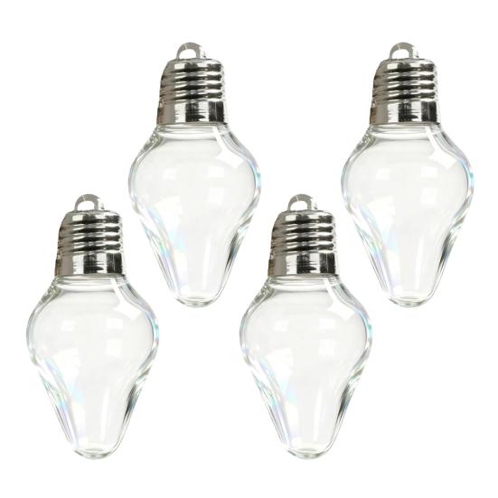 Christmas Bulb Gift Jar Clear Plastic Fillable Light Bulbs Shape Ornaments