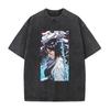 Anime BLEACH Kuchiki Rukia Potisk Tričko Pánské Dámské Trička Krátký Rukáv Bavlněné Oblečení Retro Prané Tričko Harajuku Unisex Top