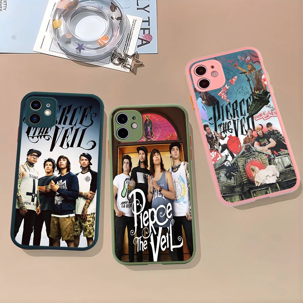 P-Pierce The V-Veil Band For IPhone 11 12 13 14 15 16 Pro Max Plus X XS MAX Shockproof Matte Back Cover