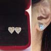 Fashionable Mini Heart-Shaped Zircon Stud Earrings For Women, Heart-Shaped Colorful Diamond Multi-Color Earrings