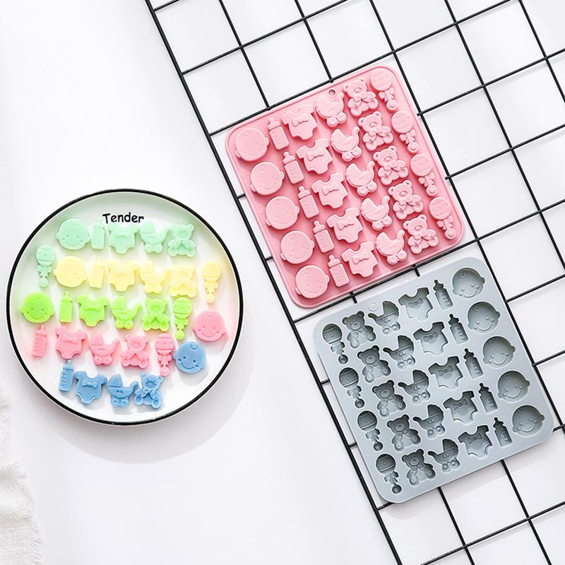 Baby Shower Chocolate Mold,Baby Onesie Silicone Mold Baby Bottle Cradles Mold,Bite Size Chocolate Candy Mold For Cake Cupcake