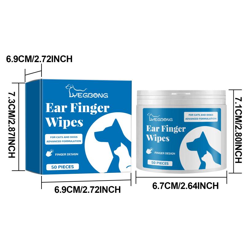 Yegbong Pet Cleaning Wipes Effectively Removing Earwax Eliminate Odor Keep Pet Ears Dry and Comfortable Ear Finger Wipes!