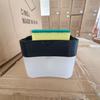 Soap Dispenser With Sponge Holder Cleaning Liquid Pump Dispenser Container Manual Press Home Bathroom Kitchen Clean Accessories