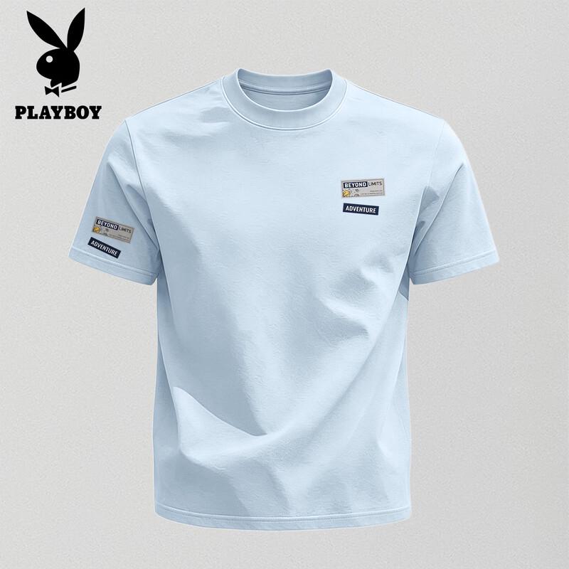 PLAYBOY Men s Casual Pure Cotton Short Sleeve T-Shirt 2XL