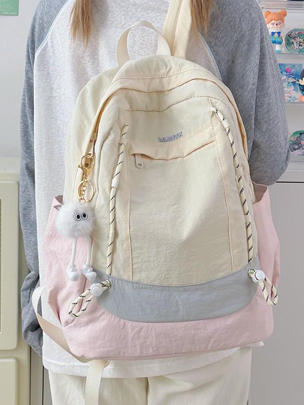 Leichter Colorblock Wanderrucksack - Geräumiger Outdoor- & Universitäts-Reise-Buchrucksack