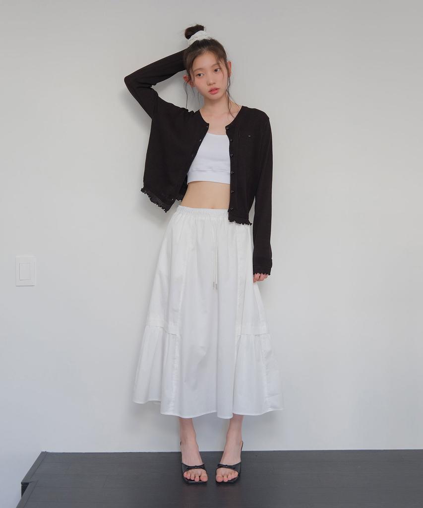 Moui Roa Banding Maxi Skirt (White)