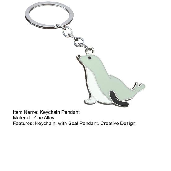 Keychain with Seal Pendant Lightweight Portable Keyring Creative Design Multiple Colors
