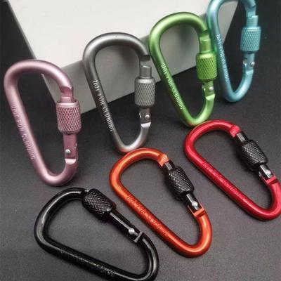 New Safety Multicolor Aluminium Camping Hiking Hook Alloy Carabiner Climbing Button Buckle Keychain